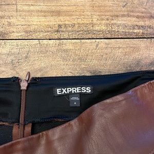 Brown leather skirt size 6